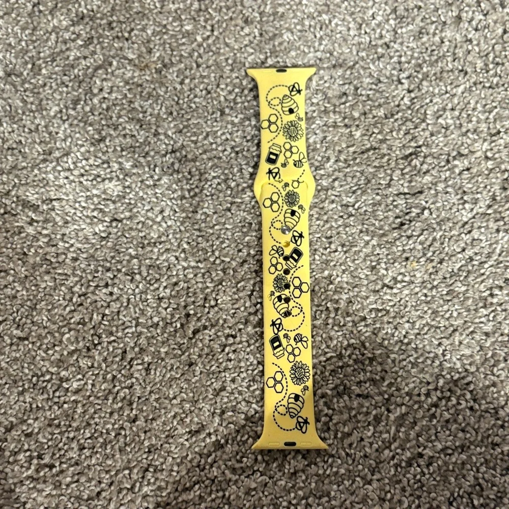 Yellow Bee Pattern Silicone Wristband for Smartwatch